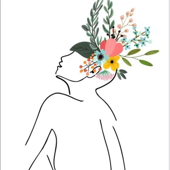 Modern minimalist line art women & flowers art - Picture 2 of 5